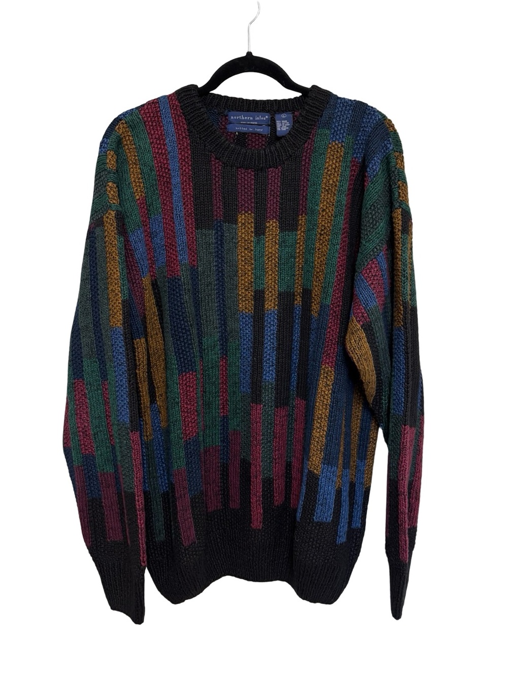 Vintage Northern Isles Chunky Cotton Blend Multicolor Grandpa Sweater - Size L